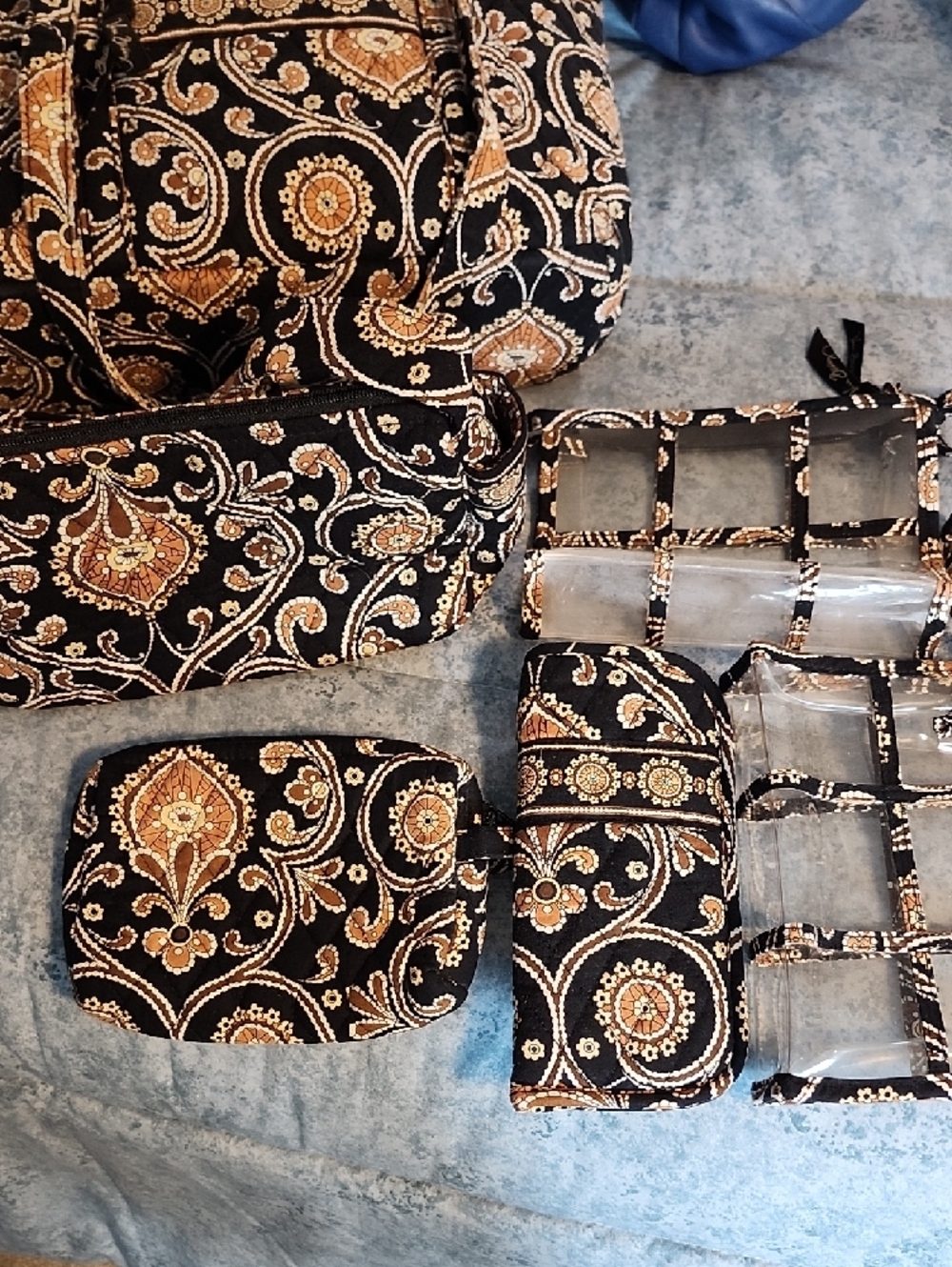 Vera Bradley Black and Tan Paisley Quilted Tote Bag - Picture 4 of 4